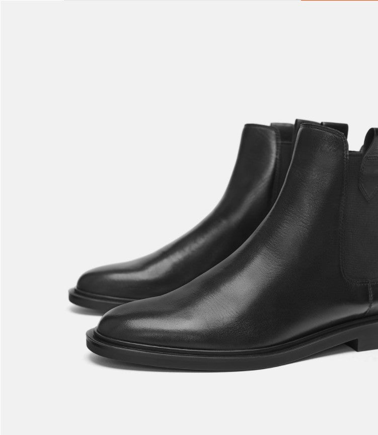 Leather flat Martin boots