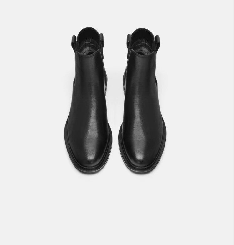Leather flat Martin boots