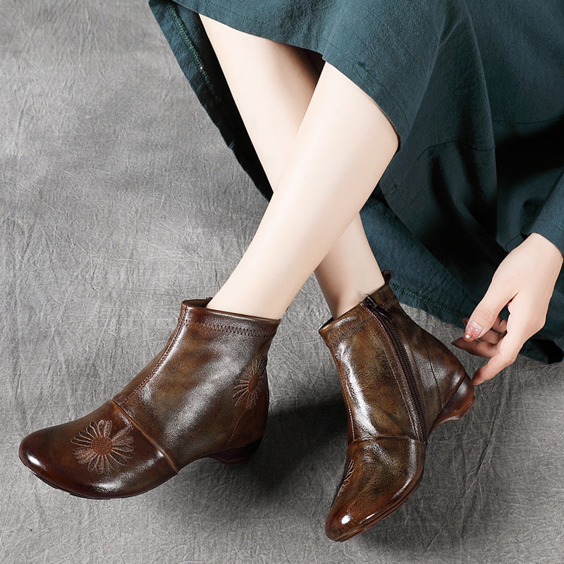 Martin boots soft leather soft sole leather single boots