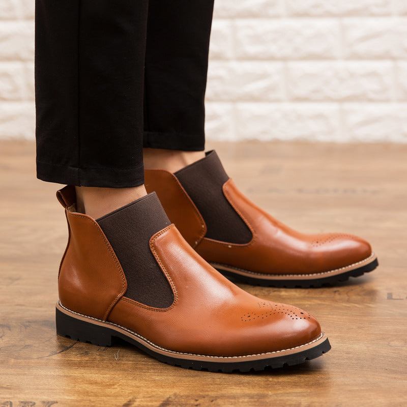 Chelsea Boots Leather Boots Casual High-top