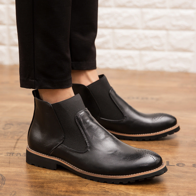 Chelsea Boots Leather Boots Casual High-top