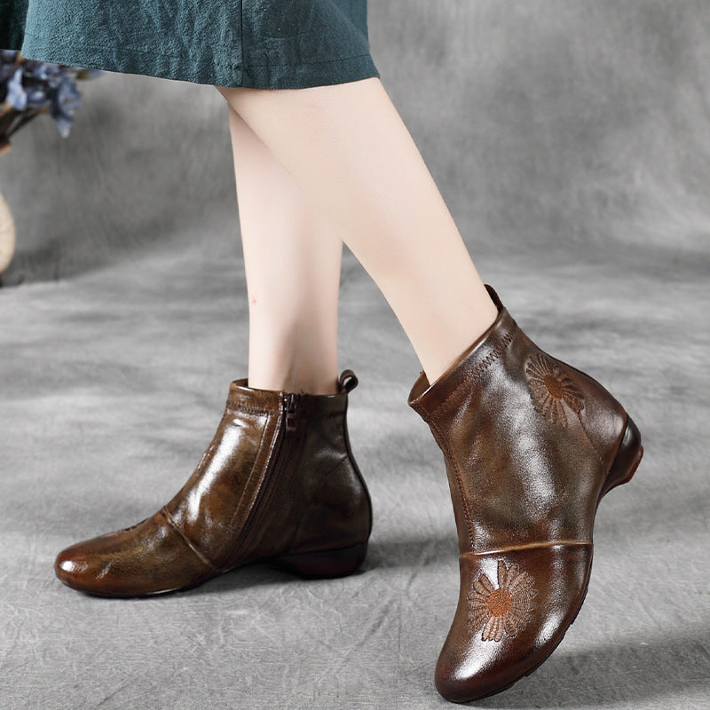 Martin boots soft leather soft sole leather single boots